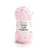 YarnArt Cotton Gold Paillettes Yumuşak ve Pullu Örgü İpi 50 gr 7107