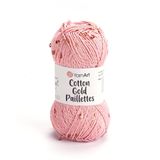 YarnArt Cotton Gold Paillettes Yumuşak ve Pullu Örgü İpi 50 gr 7108