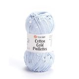 YarnArt Cotton Gold Paillettes Yumuşak ve Pullu Örgü İpi 50 gr 7109