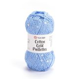 YarnArt Cotton Gold Paillettes Yumuşak ve Pullu Örgü İpi 50 gr 7110