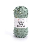 YarnArt Cotton Gold Paillettes Yumuşak ve Pullu Örgü İpi 50 gr 7113