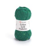 YarnArt Cotton Gold Paillettes Yumuşak ve Pullu Örgü İpi 50 gr 7114