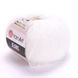 YarnArt Jeans 50gr Pamuk Cotton Amigurumi El Örgü İpi İpliği Yünü 01 Krem