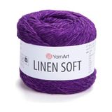 Yarnart Linen Soft Keten Pamuk Viskon Örgü Ipi 100 gr 272 M Yazlık Bluz Şal Hırka Ipi-7324 - Mor