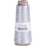 Yarnart Paillettes Payetli Simli Örgü Ipi 50 gr 800 M Super Fine Fantezi Efekt Ipliği - Gümüş