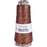 Yarnart Paillettes Payetli Simli Örgü Ipi 50 gr 800 M Super Fine Fantezi Efekt Ipliği - Kahverengi