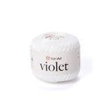 Yarnart Violet Beyaz Koton Merserize Dantel Örgü İpi 003