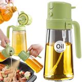 YARRAMATE 2'si 1 Arada Kolayca Doldurulabilir Mutfak Yağ Spreyi, 470ml uçak spreyi, ocak dökücü, basit dış mekan ölçer, sıcak hava fritöz tipi spreyi (Yeşil)
