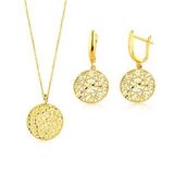 Yaşam Çiçeği Kolye & Küpeli 22 Ayar Set