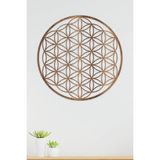 Yaşam Çiçeği Kutsal Geometri Duvar Dekoru - Süsü, Ahşap Dekoratif Tablo - 48 x 48