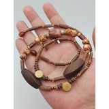 Yaşam Tohumu Ahşap & Jasper Tasarım Unisex Otantik Kolye (56098)