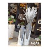 YASAR CONCEPT Craquele Metal Yer Vazosu Set 15x55 Cm ve 17x65 Cm