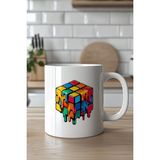 YasBey Design Eriyen Zeka Küpü Figürlü 330ML Baskılı Beyaz Seramik Kupa Bardak - 001 - Beyaz - 330 ml