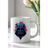 YasBey Design Star Wars Darth Vader Tasarımlı 330ML Baskılı Beyaz Seramik Kupa Bardak - 001 - Beyaz - 330 ml