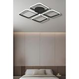Yasemin Black Tek Renk Modern Plafonyer LED Avize - Siyah