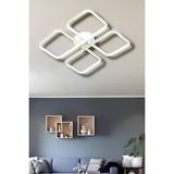 Yasemin White Gold Tek Renk Modern Plafonyer LED Avize - Beyaz - Gold