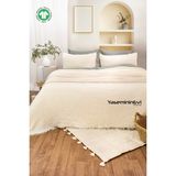 Yaseminin Evi/ İVORY(HAM) RENGİ / Müslin Yatak Örtüsü / Pike Seti (2 Yastık Kılıflı) - Ivory - 240 x 230 cm