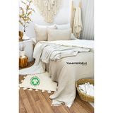 Yaseminin Evi VİZON rengi Müslin Yatak Örtüsü / Pike Seti (2 Yastık Kılıflı) - Açık Kahverengi - 260 x 230 cm