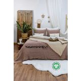YASEMİNİNEVİ Kahverengi Tek Kişilik %100 Pamuk 4 Katlı Müslin Yatak Örtüsü/ Pike