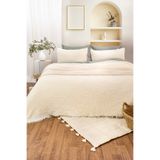 YASEMİNİNEVİ Müslin / ekru/ivory naturel yatak Örtüsü Pike (200x230cm) + 2 Yastık Kılıfı