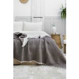 YASEMİNİNEVİ Tek Kişilik Koyu Kahve Rengi 6 Katlı Müslin Yorgan , Yatak Örtüsü 170x230cm