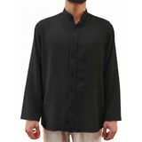 Yaser Giyim Hakim Yaka Ayrobin Kumaş Gömlek - Siyah - 2XL