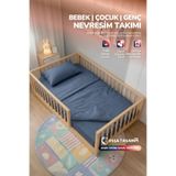 yasetex tasarım %100 Pamuk Poplin Bebek Nevresim Takımı 3 Parça Lastikli Çarşaflı Nevresim Seti 80x140
