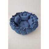 Yasetex Tasarım Bebek Oyun Minderi ve Çocuk Uyku Yatağı %100 Pamuk Kumaş Indigo Renk - 100 x 100 cm