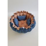 Yasetex Tasarım Bebek Oyun Minderi ve Çocuk Uyku Yatağı %100 Pamuk Kumaş Kahve - Indigo Renk - Kahverengi - 130 x 130 cm