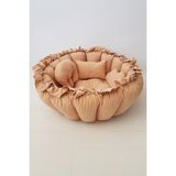 Yasetex Tasarım Bebek Oyun Minderi ve Çocuk Uyku Yatağı %100 Pamuk Kumaş Kahve Renk - Kahverengi - 130 x 130 cm