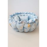 Yasetex Tasarım Bebek Oyun Minderi ve Çocuk Uyku Yatağı %100 Pamuk Kumaş Mavi Bulut Renk - Bebek Mavisi - 130 x 130 cm