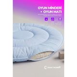 Yasetex Tasarım Pofuduk Bebek Oyun Minderi 100 cm Pamuklu Çocuk Oyun Matı Yer Yatağı - Bebek Mavisi - 100 x 100 cm