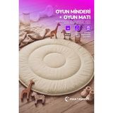 Yasetex Tasarım Pofuduk Bebek Oyun Minderi 100 cm Pamuklu Çocuk Oyun Matı Yer Yatağı - Çok Renkli - 100 x 100 cm