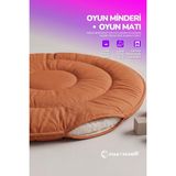 Yasetex Tasarım Pofuduk Bebek Oyun Minderi 100 cm Pamuklu Çocuk Oyun Matı Yer Yatağı - Kiremit - 100 x 100 cm