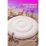 Yasetex Tasarım Pofuduk Bebek Oyun Minderi 100 cm Pamuklu Çocuk Oyun Matı Yer Yatağı - Kırık Beyaz - 100 x 100 cm