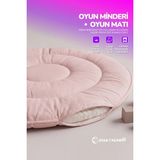 Yasetex Tasarım Pofuduk Bebek Oyun Minderi 100 cm Pamuklu Çocuk Oyun Matı Yer Yatağı - Pudra - 100 x 100 cm