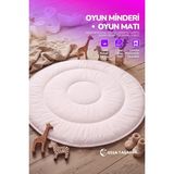 Yasetex Tasarım Pofuduk Bebek Oyun Minderi 100 cm Pamuklu Çocuk Oyun Matı Yer Yatağı - Toz Pembe - 100 x 100 cm