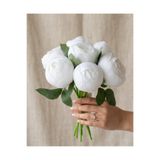 YASİMA 7 KOCA KAFALI 30 CM BOYUNDA 8 CM ÇAPINDA BEYAZ ŞAKAYIK GÜLLERİ VAZO DEKOR GELİN BUKETİ