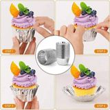 Yasima Gümüş Gri Parlak Metalize 12'Li Fırına Girebilen Muffin Cupcake Kek Kalıbı Kabı Kapsülü 6,5X4 Cm