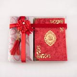 Yasin + Seccade + Tesbih Hediye Seti Çanta Boy, Raşel Cilt, Şemslafzatullah, Kırmızı