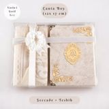 Yasin + Seccade + Tesbih Hediye Seti Çanta Boy, Raşel Cilt, Şemslafzatullah, Krem