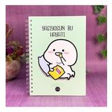 Yaşıyosun Bu Hayatı Tasarımlı Spiralli Sticker'lı Tarihsiz Konuşan Ajanda Haftalık Planlayıcı Defter