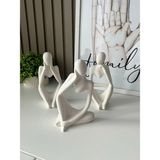 Yasmella Home Minimal Dekoratif Obje Seti, Salon & Ofis Dekoru - Beyaz
