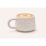 Yasmella Home Papatya Desenli Çay Kahve Kupa Bardak - 001 - Beyaz - 200 ml