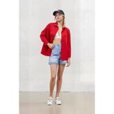 Yasmy Collection Kadın Kırmızı Oversize Uzun Basic Gömlek YS22K-HZ13900102