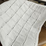 Yaso Shop El Örgüsü Kare Bebek Battaniyesi –%100 Akrilik, 80X80 cm - Beyaz - 80 x 80 cm