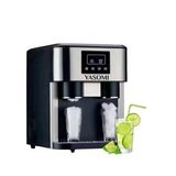 Yasomi Coolmaster ZBS15 3in1 Küp & Kırılmış Buz, Soğuk Su LCD Dokunmatik Inox Gövde 2l Tanklı Buz Makinesi (Gri - Siyah)