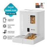 Yasomi DU-F03V + 4L/5L Kapasiteli Pilli/Adaptörlü Akıllı Otomatik Mama ve Su Kabı (Beyaz)