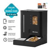 Yasomi DU-F03V + 4L/5L Kapasiteli Pilli/Adaptörlü Akıllı Otomatik Mama ve Su Kabı (Siyah)