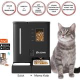 Yasomi DU-F03V Smartpaw+ 2si1 Arada 4l/5l Kapasiteli Pilli/Kablolu Akıllı Otomatik Mama ve Su Kabı - Siyah